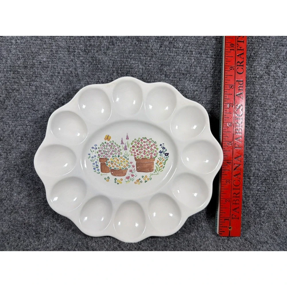 Treasure Craft Garden Walk Deviled Egg Platter Cottage Core